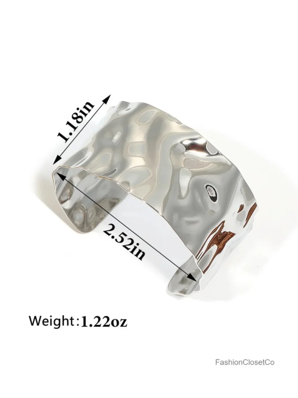 Chunky Wave Texture Open Cuff Bangle Bracelet Non Tarnish Alloy